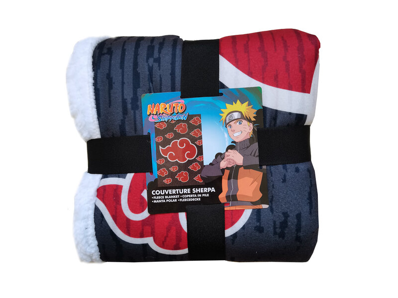 Naruto Sherpa Fleece Blanket, Red Cloud - 100 x 150 cm - Polyester