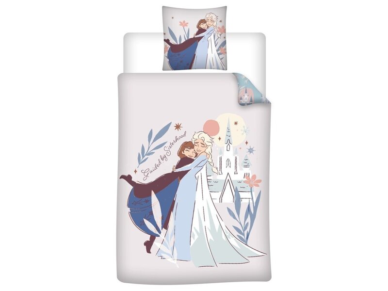 Disney Frozen Bettbezug, Sisterhood - Einzelbett - 140 x 200 + 65 x 65 cm - Baumwolle