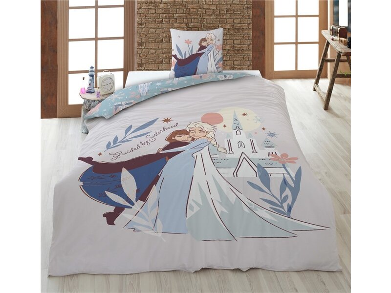 Disney Frozen Bettbezug, Sisterhood - Einzelbett - 140 x 200 + 65 x 65 cm - Baumwolle