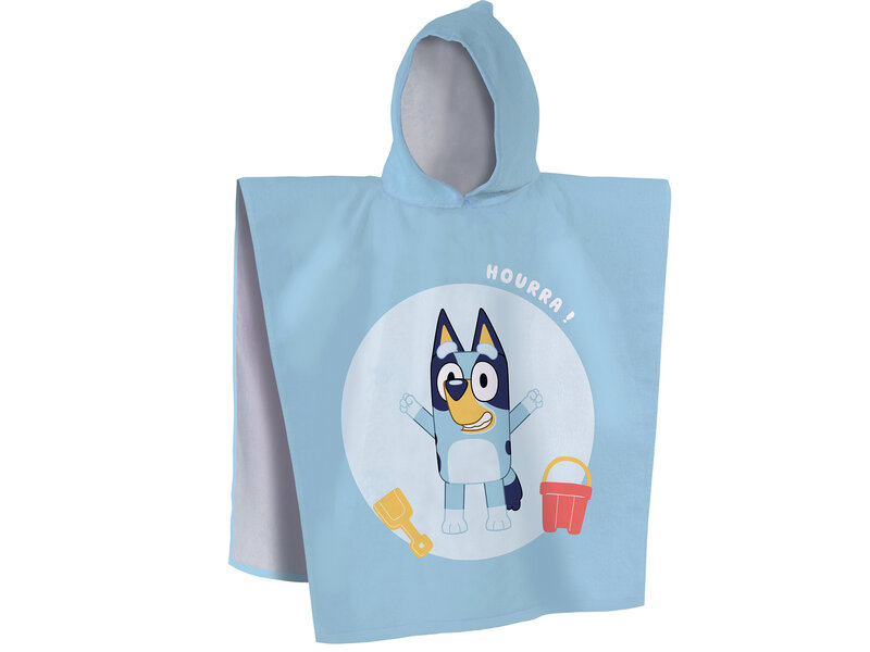 Bluey Poncho / Cape de bain, Hourra - 60 x 120 cm - Coton