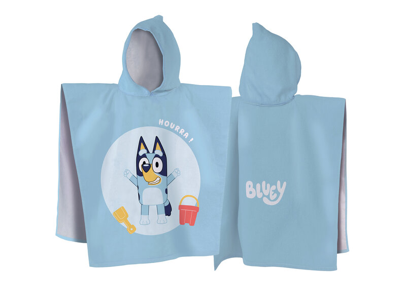 Bluey Poncho / Cape de bain, Hourra - 60 x 120 cm - Coton