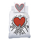Housse de couette Red Love 140 x 200 + 63 x 63 cm Coton