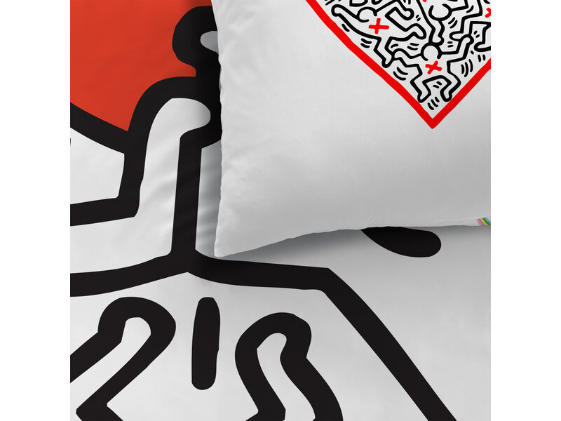Keith Haring Housse de couette Red Love - 140 x 200 + 63 x 63 cm - Coton