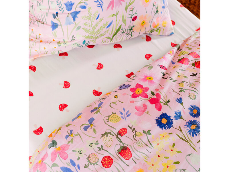 Wee Blue Bell Dekbedovertrek Jardin Secret - 140 x 200 + 63 x 63 cm - Katoen