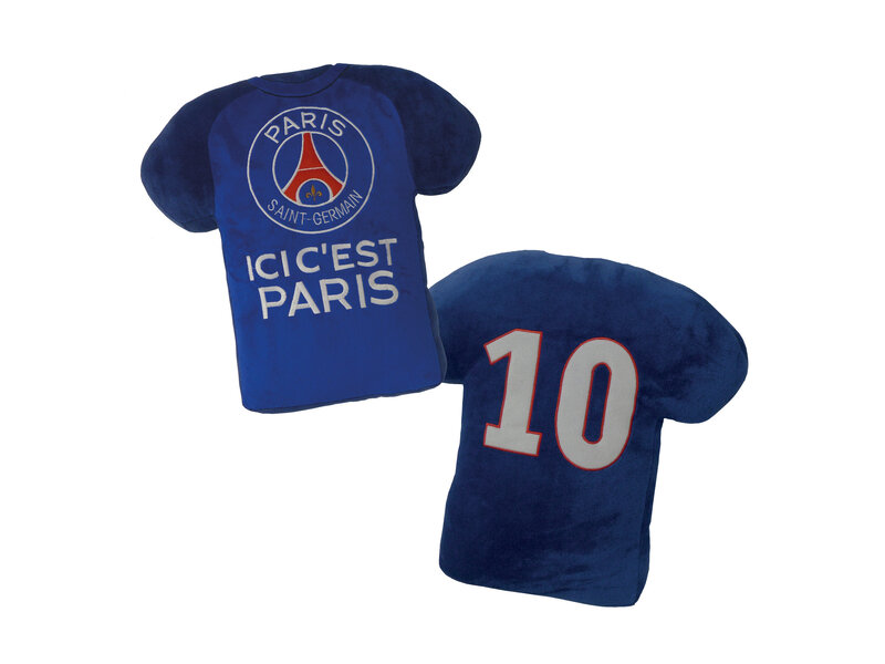 Paris Saint Germain Coussin décoratif 3D, T-shirt - 38 x 25 cm - Polyester