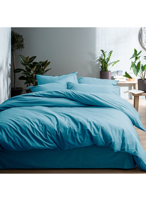 Matt & Rose Bettbezug Eisblau 260 x 240 + 65 x 65 Gewaschene Baumwolle