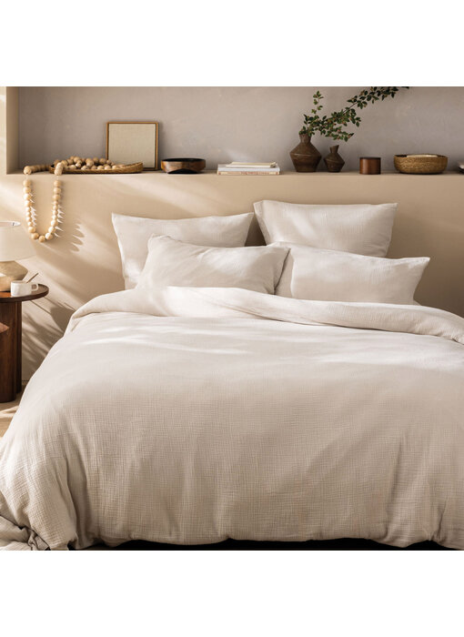 Matt & Rose Dekbedovertrek Naturel 260 x 240 + (2x) 65 x 65 Mousseline Katoen