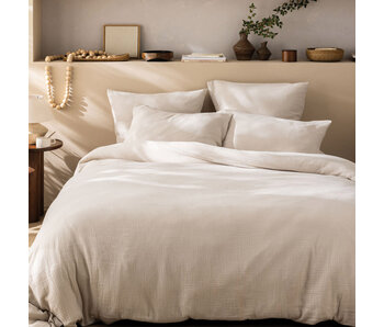 Matt & Rose Housse de couette Naturel 240 x 220 + (2x) 65 x 65 Mousseline de Coton