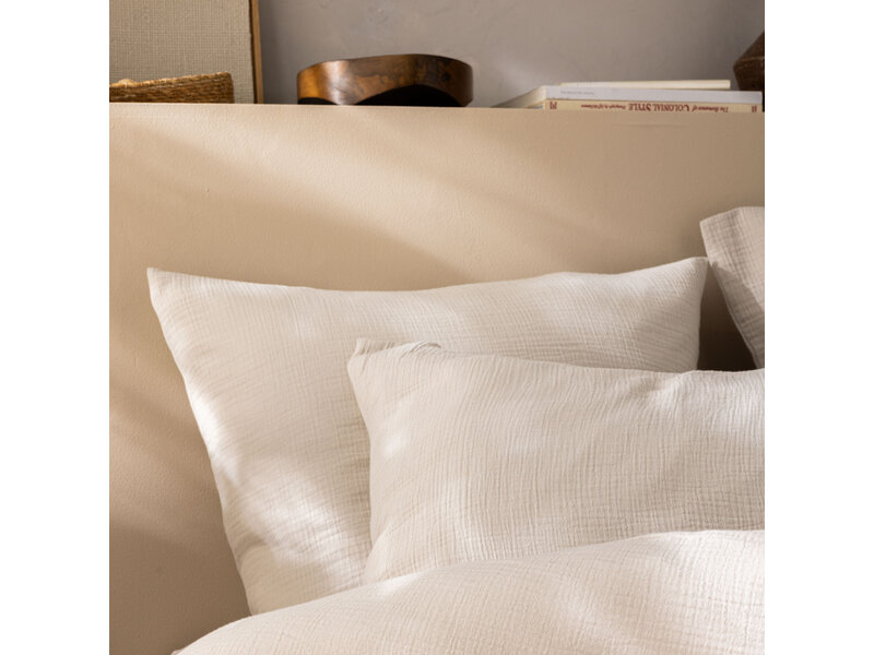 Matt & Rose Bettbezug Natur - 240 x 220 + (2x) 65 x 65 - Musselin Baumwolle