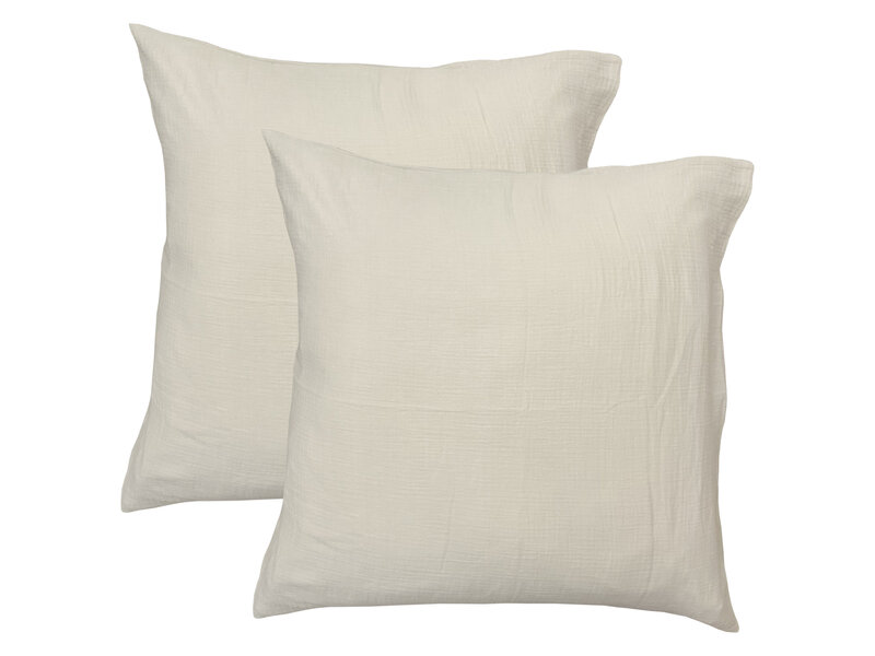 Matt & Rose Dekbedovertrek Naturel - 240 x 220 + (2x) 65 x 65 - Mousseline Katoen