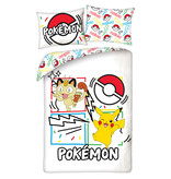 Pokémon Housse de couette, Meowth - Simple - 140 x 200 + 70 x 90 cm - Polyester