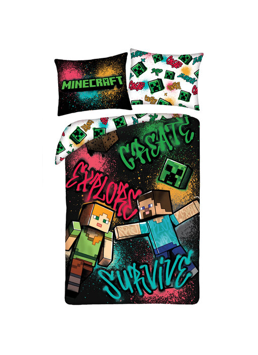 Minecraft Dekbedovertrek Create 140 x 200 cm + 70 x 90 cm Polyester