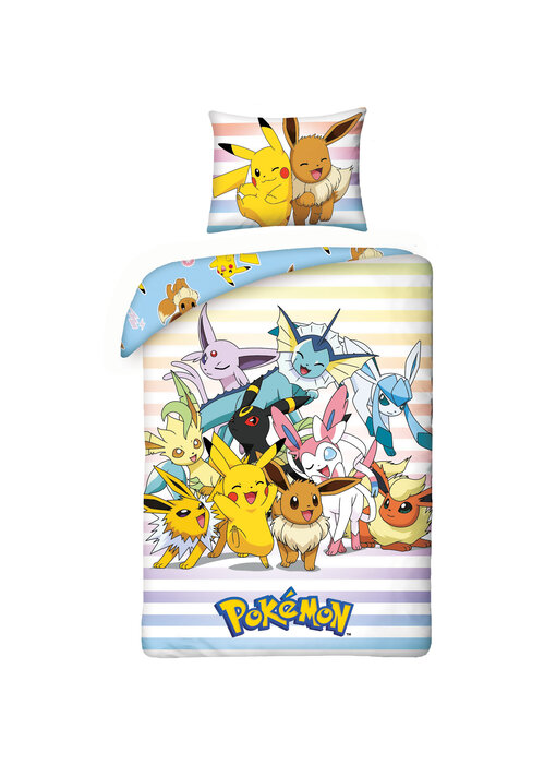 Pokémon Housse de couette Famille 140 x 200 cm + 70 x 90 cm Polyester