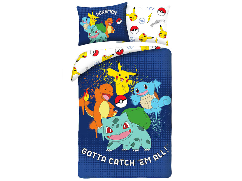 Pokémon Dekbedovertrek Catch - 140 x 200 cm  / 70 x 90 cm - Polyester