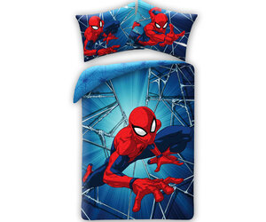 Spiderman - Parure de Lit Enfant Coton Marvel - Housse de Couette 140x200 cm Tai