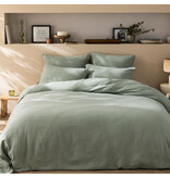 Matt & Rose Housse de couette Vert mousse - 260 x 240 + (2x) 65 x 65 - Mousseline de coton