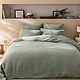 Housse de couette Vert mousse 260 x 240 + (2x) 65 x 65 Mousseline de coton