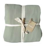 Matt & Rose Housse de couette Vert mousse - 260 x 240 + (2x) 65 x 65 - Mousseline de coton