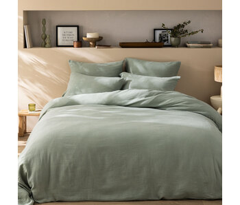 Matt & Rose Dekbedovertrek Mosgroen 240 x 220 + (2x) 65 x 65 Mousseline Katoen