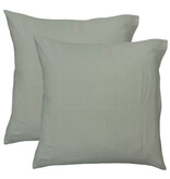 Matt & Rose Lot de taies d'oreiller vert mousse - (2x) 65 x 65 cm - Mousseline de coton
