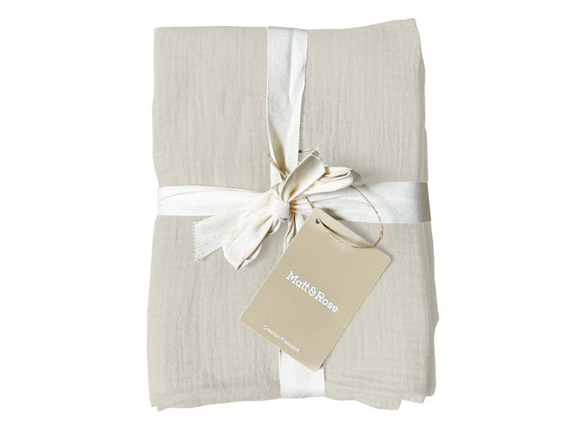 Matt & Rose Set Pillowcases Natural - (2x) 65 x 65 cm - Muslin Cotton