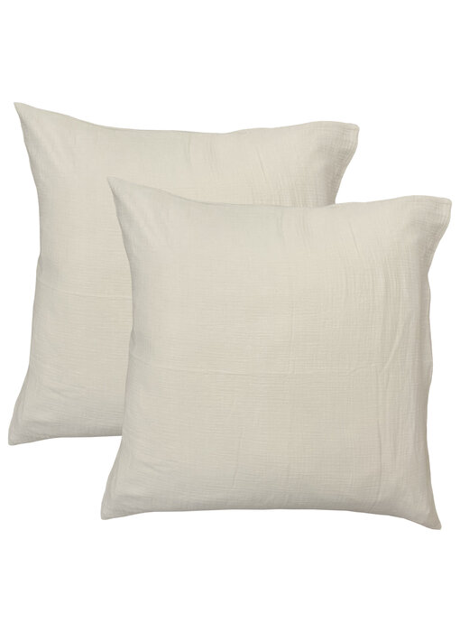 Matt & Rose Set Kussenslopen Naturel 65 x 65 cm Mousseline Katoen