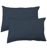 Matt & Rose Set Kussenslopen Pauw Blauw - (2x) 50 x 70 cm - Mousseline Katoen