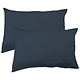 Ensemble de taies d'oreiller bleu paon 50 x 70 cm en mousseline de coton