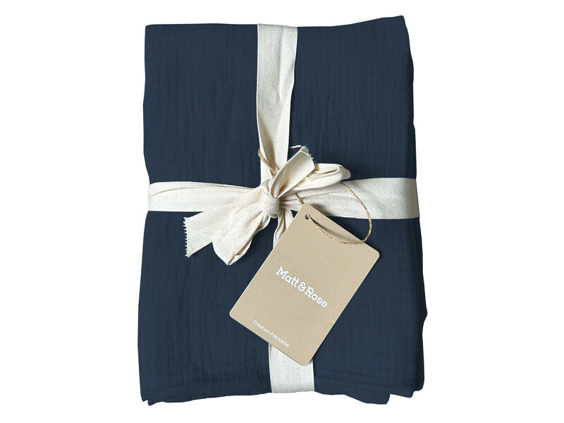 Matt & Rose Set Kussenslopen Pauw Blauw - (2x) 50 x 70 cm - Mousseline Katoen