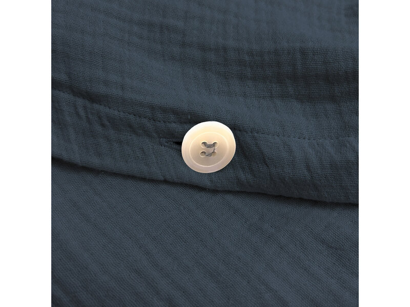 Matt & Rose Set Kussenslopen Pauw Blauw - (2x) 50 x 70 cm - Mousseline Katoen
