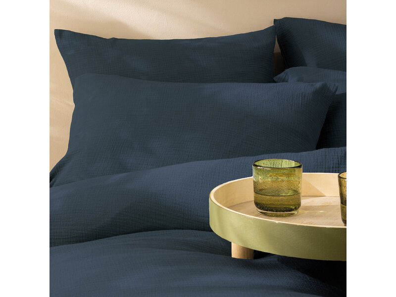 Matt & Rose Housse de couette Bleu Paon - 260 x 240 + (2x) 65 x 65 - Mousseline de Coton