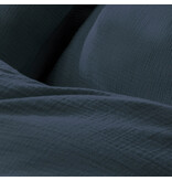 Matt & Rose Duvet cover Peacock Blue - 260 x 240 + (2x) 65 x 65 - Muslin Cotton