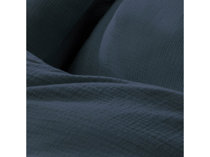 Matt & Rose Housse de couette Bleu Paon - 260 x 240 + (2x) 65 x 65 - Mousseline de Coton