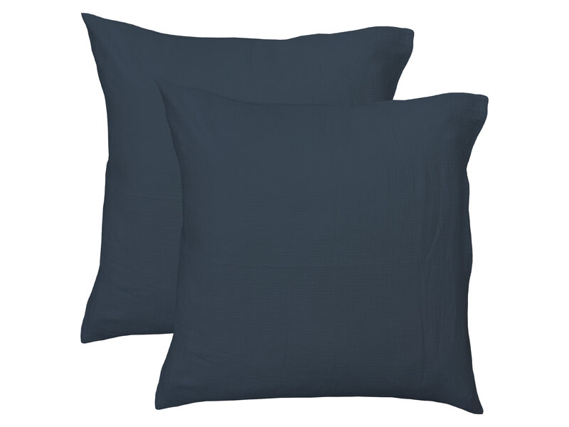 Matt & Rose Housse de couette Bleu Paon - 260 x 240 + (2x) 65 x 65 - Mousseline de Coton