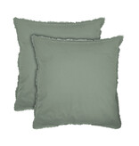 Matt & Rose Housse de couette Vert mousse - 260 x 240 + 2x 65 x 65 cm - Coton lavé