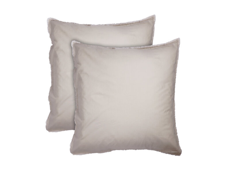 Matt & Rose Dekbedovertrek Beige - 260 x 240 + 2x 65 x 65 cm - Gewassen Katoen