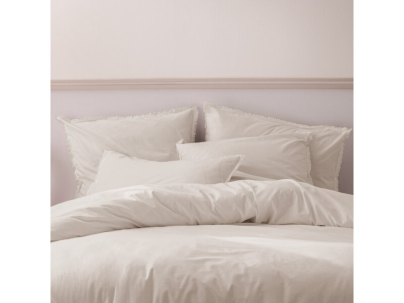 Matt & Rose Dekbedovertrek Beige - 260 x 240 + 2x 65 x 65 cm - Gewassen Katoen