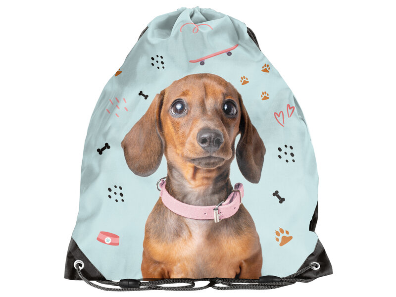 PASO Turnbeutel Badetasche Dackel - 45 x 34 cm - Polyester
