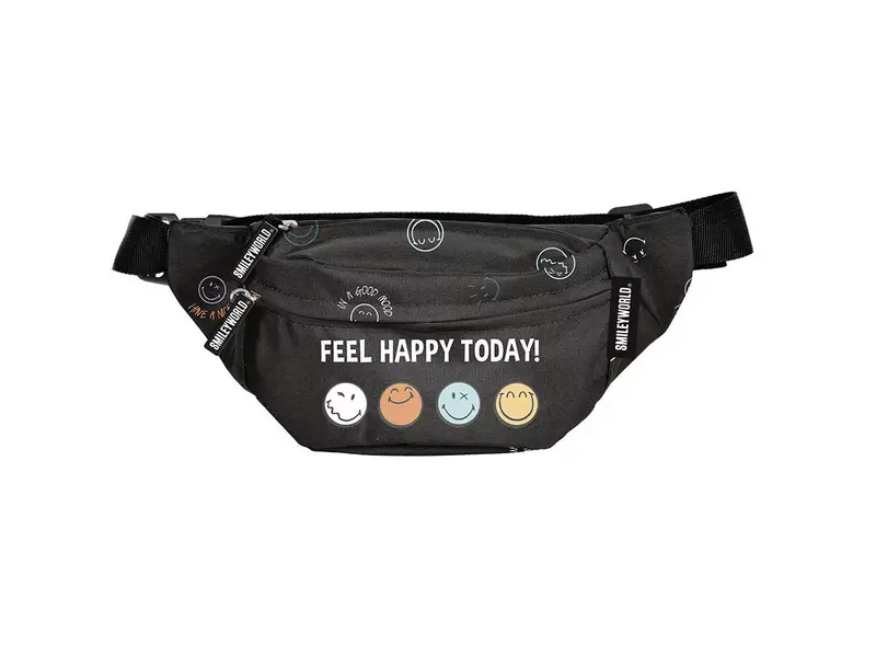 Smiley Heuptasje Feel Happy - 27 x 11 x 7 cm - Polyester