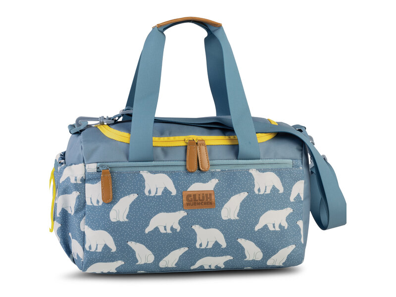Glüh Würmchen Umhängetasche Eisbär - 35 x 21 x 18 cm - Graublau - Polyester