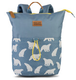 Glühwürmchen Peuterrugzak Polar Bear - 33 x 32 x 11 cm - Grijsblauw - Polyester