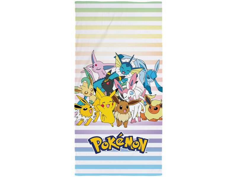 Pokémon Serviette de plage Rayures - 70 x 140 cm - Coton