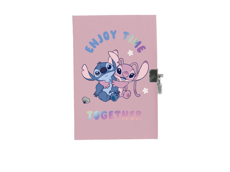 Disney Lilo & Stitch Dagboekje B6 Enjoy Time - gelinieerd - met slot - 12 x 17 x 1 cm