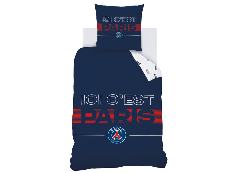 Paris Saint Germain Duvet cover Devise - 140 x 200 + 63 x 63 cm - Cotton