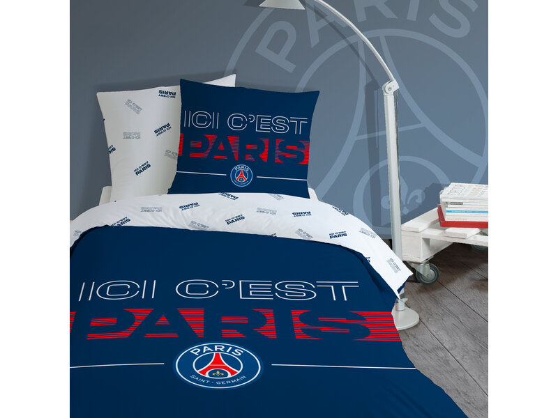 Paris Saint Germain Duvet cover Devise - 140 x 200 + 63 x 63 cm - Cotton