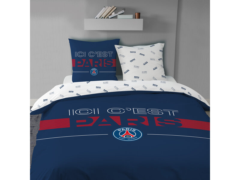Paris Saint Germain Housse de couette Devise - 240 x 220 + 2 x 63 x 63 cm - Coton