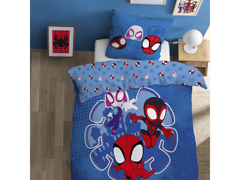 SpiderMan Dekbedovertrek Spidey Little - 140 x 200 + 63 x 63 cm - Katoen