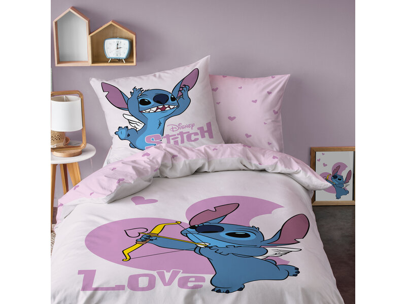 Disney Lilo & Stitch Duvet cover Cupidon - 140 x 200 + 63 x 63 cm - Cotton