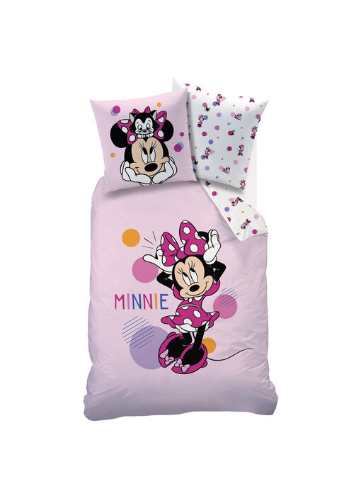 Disney Minnie Mouse Housse de couette Jolie 140 x 200 + 63 x 63 cm Coton