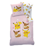 Pokémon Housse de couette Evoli - 140 x 200 + 63 x 63 cm - Coton